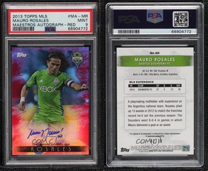 2013 Topps MLS Maestro Auto Red /10 Mauro Rosales #MA-MR PSA 9 MINT Auto