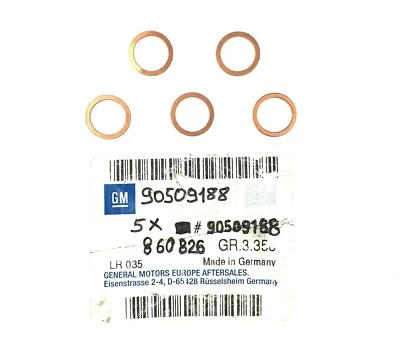 5x Original Vauxhall Copper Gaskets Inlet Pipe Turbo Omega B - 2.5TD - 90509188 - Image 1 of 3