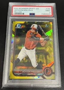 2022 Bowman Draft Sapphire JACKSON HOLLIDAY 1st Bowman Yellow /99 Orioles PSA 9 - Picture 1 of 2