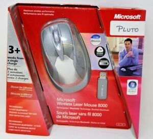 Microsoft Wireless Laser Mouse 8000 Bluetooth Rechargeable Aluminum PC USB New
