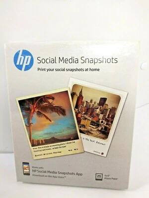 HP Social Media Snapshots 4" x 5" Photo Paper Sheets 25 Count, New Free Shipping - Image 1 of 4
