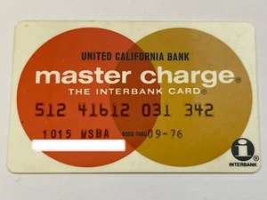 master charge Vintage Credit Card United California Bank Expired in 1976 - Picture 1 of 2