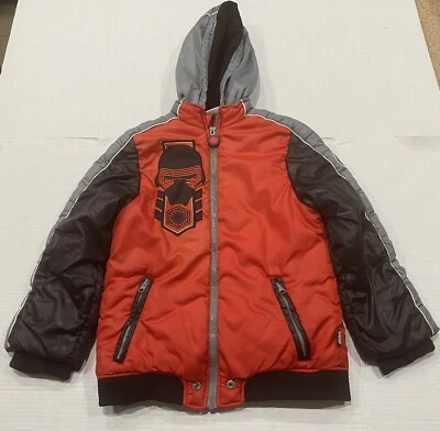Abrigo forrado polar con capucha y cremallera rojo "Star Wars" de Disney Store para niño talla 7/8 Foto 1 de 4