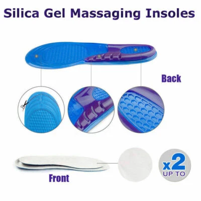 Massaging Gel Shoe Insoles Arch Supports For Men Women FlatFoot High Quality - image 1 of 4