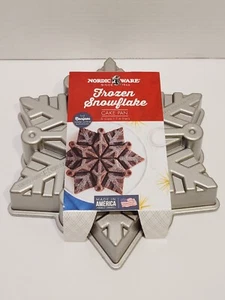 NEW Nordic Ware Frozen Snowflake Cake Pan 6 Cup Heavy Cast Aluminum - Picture 1 of 4