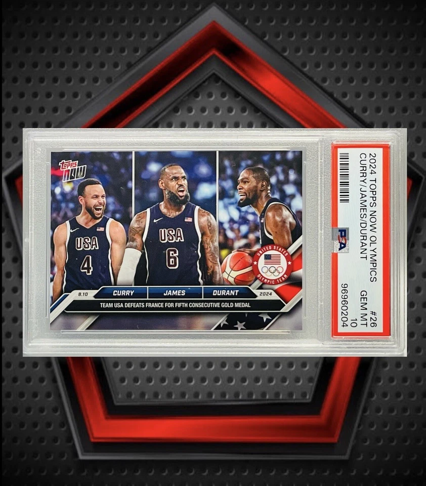 LeBron - Curry - Durant *PSA 10* 2024 Topps Now USA Olympic Basketball Team #26 - Image 1 of 3