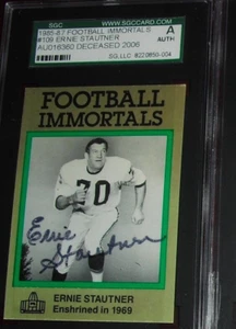1985-87 Football Immortals ERNIE STAUTNER Signed AUTO CARD #109 SGC (d. 2006) - Picture 1 of 1