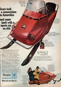 Moto de nieve Sears Hillary 1969 anuncio en color original - Imagen 1 de 1