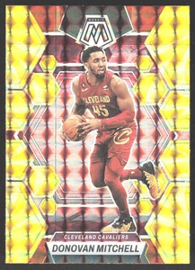 2022-23 Panini Mosaic Yellow Donovan Mitchell Cleveland Cavaliers #5 Reactive