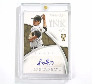 2015 Immaculate Sonny Gray Auto TRUE 1/1 Vanderbilt New York Yankees - Picture 1 of 1