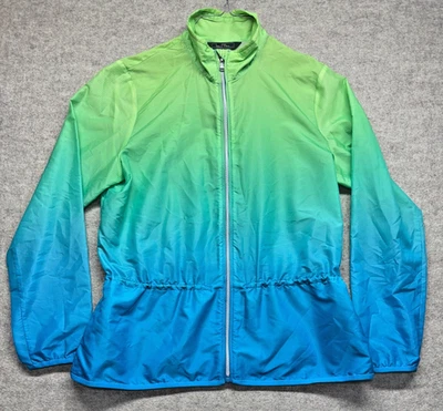 Chaqueta Lauren Ralph Lauren Active Mujer L Cortavientos Verde Azul Ombre Cremallera Foto 1 de 4