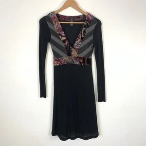 Custo Barcelona Lana Mixed Media Midi Dress Size 1 / XS Boho - Picture 1 of 6