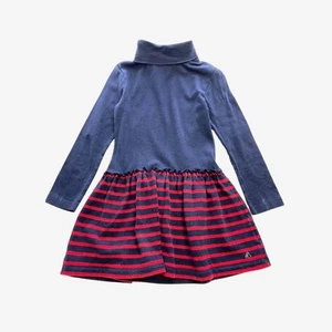 Petit Bateau, Blue Roll Neck Jersey Dress, 0-6 Months 104453/1 - Picture 1 of 5