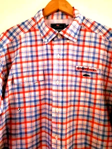Vineyard Vines Herren XLarge Performance Seersucker pink blau kariert Hafen Hemd - Bild 1 von 10
