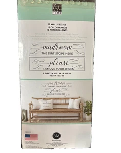 Calcomanías de pared extraíbles, Mudroom The Dirt se detiene aquí, quítate los zapatos NUEVO - Imagen 1 de 4