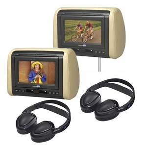Audiovox 7" Dual Mobile Video Headrest System - Picture 1 of 6