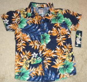 Little Rebels Boys Hawaiian Shirt Short Sleeve Button Up Size 5 New - Picture 1 of 2