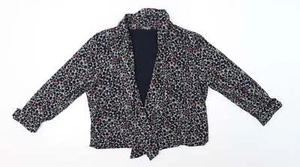 M&S Womens Blue V-Neck Floral Viscose Blend Cardigan Size 18 - Picture 1 of 12
