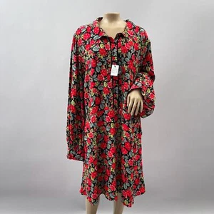 Joanie Clothing Dress Women US 22 Antique Paulina Rose Print Collared Office NWT - Picture 1 of 12