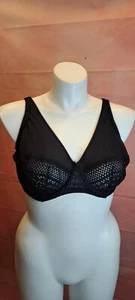 City Chic 'Boudoir' Black Bra ~  Lace Underwire Unlined    44DD - Picture 1 of 10