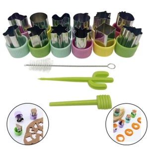 15pcs Mini Fruit/Vegetable Cookie Cutter Set 1.2" Pastry Stamps Mold Shapes - Picture 1 of 16