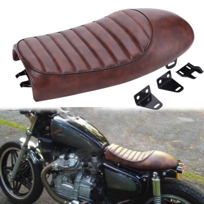 Brown Motorcycle Hump Cafe Racer Saddle Vintage Seat For Yamaha RD250 400 XT350 - Image 1 of 4