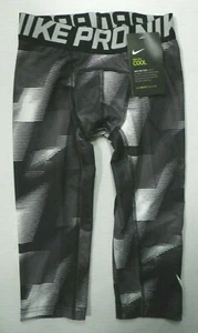 NIKE PRO Boys 3/4 Compression Base Layer Black Tights Dri FIT Little Kids 6 NWT - Picture 1 of 7