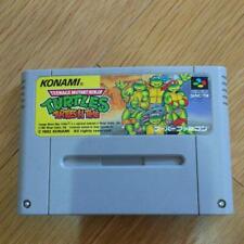 SFC Turtles in Time Teenage Mutant Ninja Nintendo Super Famicom Japan Import