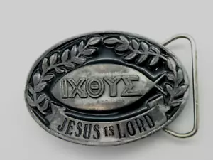 Vintage Masterpiece Collection JESUS IS LORD BA-151 Pewter Belt Buckle USA - Picture 1 of 11
