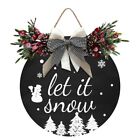 Let It Snow Sign Christmas Welcome For Front Door Decoration Hanging Farmhous...