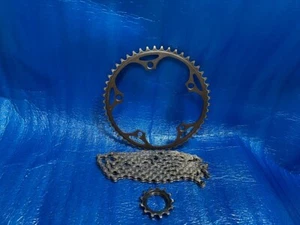 Shimano Dura Ace FC-7710 50T 1/8" Chainring + 13T NJS Cog + Daido NJS Chain - Picture 1 of 6
