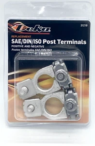SAE / DIN / ISO Battery Post Replacement Terminals Negative & Positive Non Lead - Picture 1 of 5