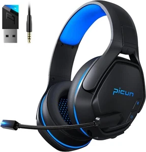 Picun PG-01 Wireless Gaming Headset for PC, PS5, PS4, Macbook, 2.4Ghz Bluetooth - Picture 1 of 7