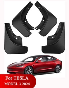 4Pcs Mud Flaps for Tesla Model 3 2024-2026 Front Rear Mudguards Fenders - Picture 1 of 10