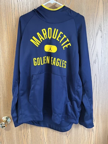 Nike Jordan Marquette Golden Eagles Spotlight Hoodie Mens XL Navy DD6222 NCAA Cover