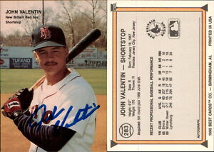 John Valentin Signed 1990 Best #283 Card New Britain Red Sox Auto AU