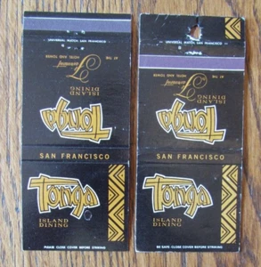 CUBIERTAS TIKI BAR MATCHBOOK: TONGA COMIDA POLINESIA SAN FRANCISCO CALIFORNIA -C24 - Imagen 1 de 2