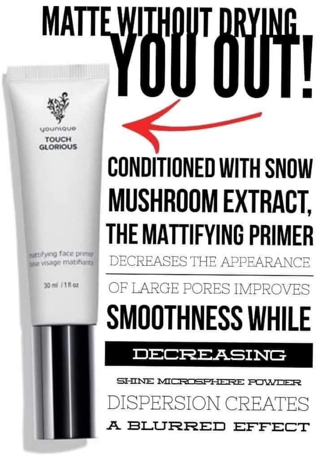 PRIMACIÓN FACIAL MATIFICANTE YOUNIQUE Touch Glorious 1 fl oz 30 ml nueva en caja Foto 1 de 1