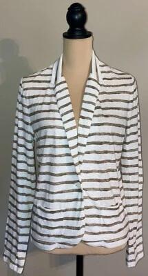 Cárdigan ligero de algodón marrón y blanco VICTORIA’S SECRET para mujer, mediano M Foto 1 de 4