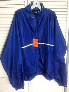 Chaqueta cortavientos Dunbrook para hombre talla XL azul oscuro plata ribete malla forro bolsillos - Imagen 1 de 12