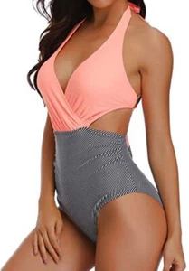 BA27) TRAJE DE BAÑO SEÑORA DE MODA TRAJE DE BAÑO RETRO MONOKINI DE UNA PIEZA NUEVO TALLA 38 - 50 - Imagen 1 de 13