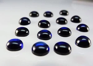 Dark Blue Sapphire Round Cabochon Cut SIZE CHOICE Loose Corundum Gemstones - Picture 1 of 4