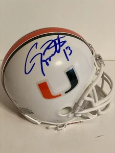 Gino Torretta SIGNED U of Miami Hurricanes Mini Helmet Heisman PSA/DNA Autograph - Picture 1 of 4
