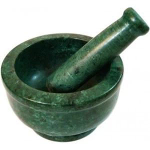 Green Marble Mortal Pestle Spice Mixer Set  5-inches - Picture 1 of 3