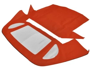 Fits:Mercedes R129 SL 1990-02 Soft Top Made From RED Haartz STAYFAST Canvas - Picture 1 of 3