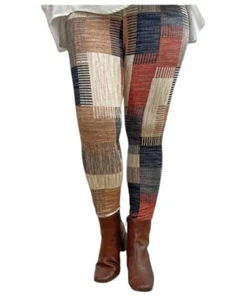 Leggings estampados con retazos ~ para mujer talla grande ~ 1XL #173 - Imagen 1 de 5