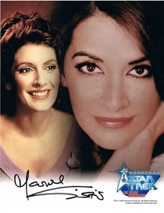 Marina Sirtis Autographed 8x10 Photo. Troi. Star Trek Next Gen. RARE Logo. - Picture 1 of 2