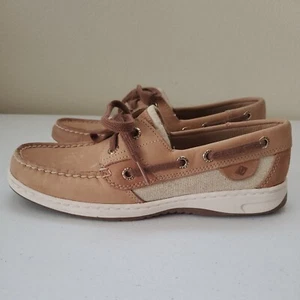 Sperry Women's TopSider BLUEFISH SPARKLE (Linen Gold) BoatShoes STS84436 Sz 6.5 - Picture 1 of 9