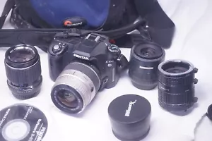 Pentax K100D DSLR Camera + Sigma 28-80mm Lens + Pentax 135mm + 35-70mm Lenses - Picture 1 of 11