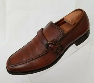 Bostonians Loafers Brown Leather Apron Round Toe Buckle Design Shoes Sz 10.5D/B - Picture 1 of 10